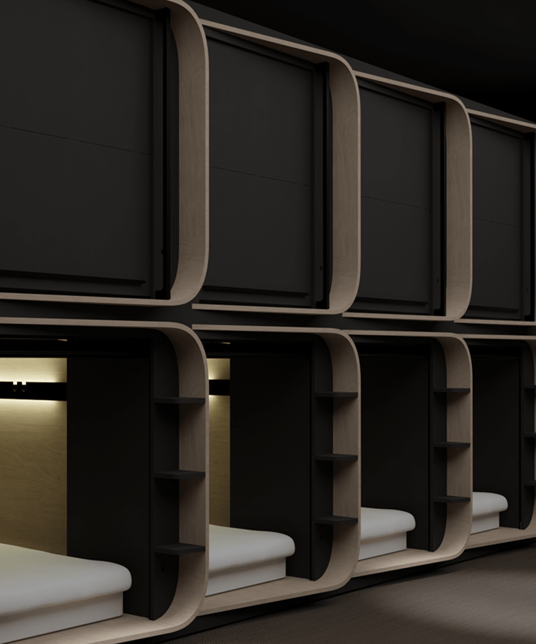 Private capsule beds