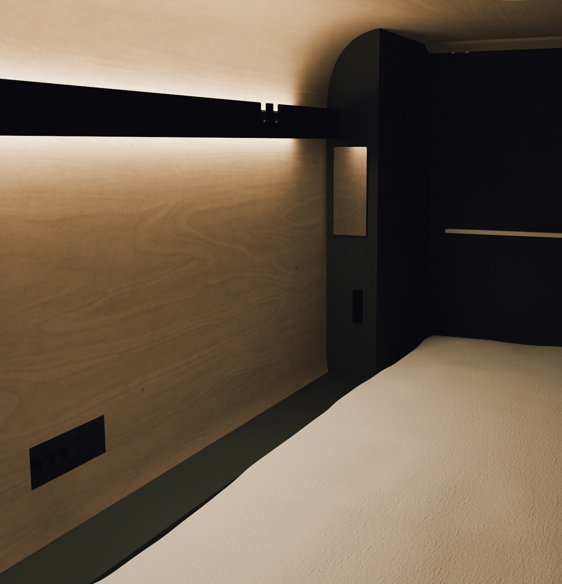 Modern Capsule Hotel Room