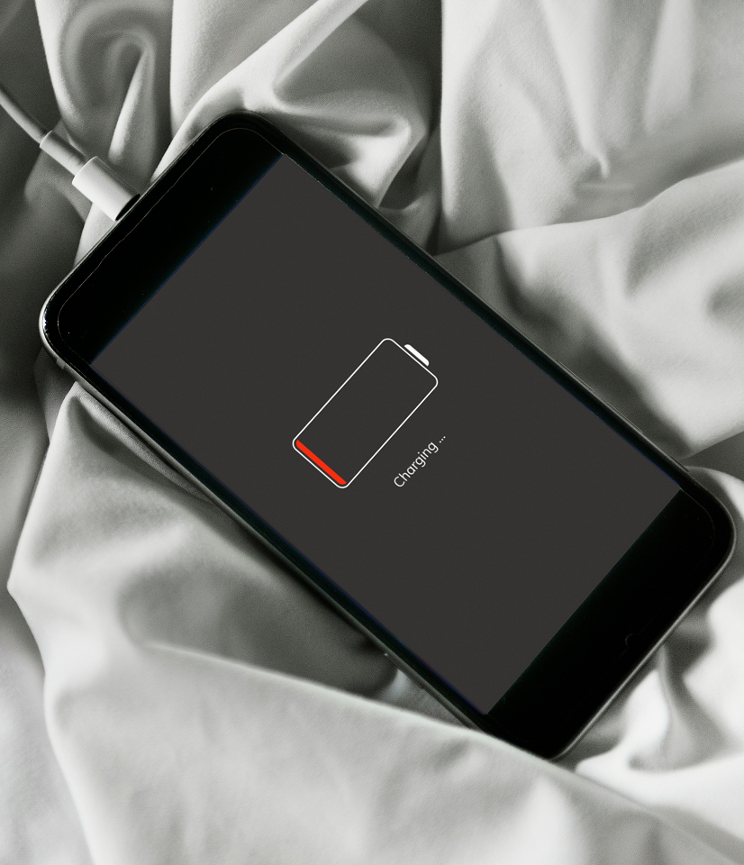 Mobile phone charging up with low battery